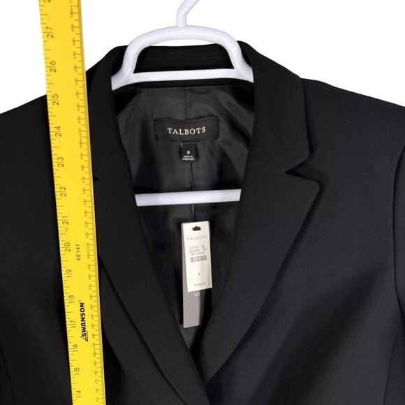 Talbots NWT Womens 8 Black Two Piece Suit Set Blazer Pants Career Wear MSRP $318 - Picture 13 of 16